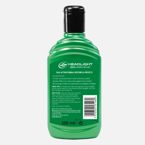Turtle Wax Headlight Cleaner & Sealant Liquid (300ml)