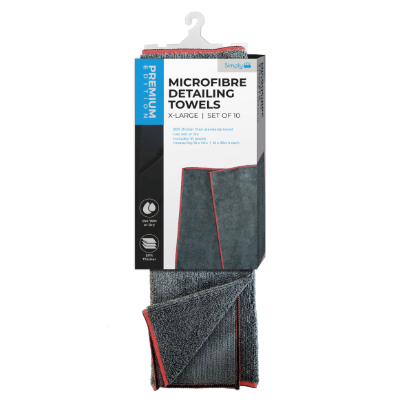 XL Microfibre Detailing Towels - Extra Large (Set Of 10)