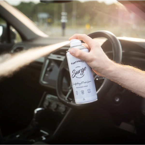Fresh Linen Scented Carfume Air Freshener - Surge Can